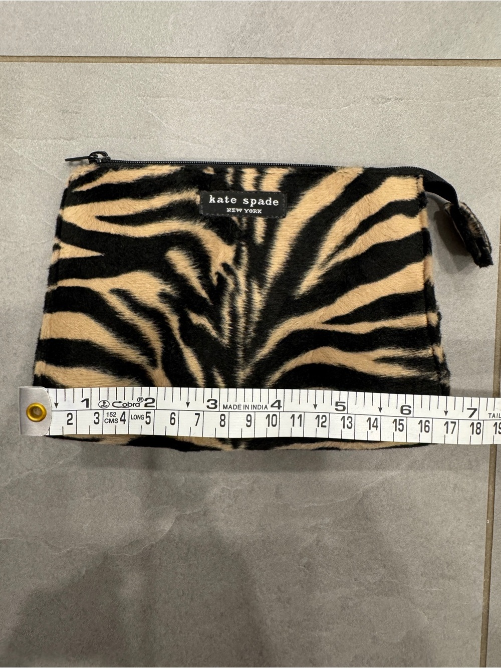 kate spade Zebra-Print Pouch - clutch in Black & Tan faux fur - Picture 6 of 7